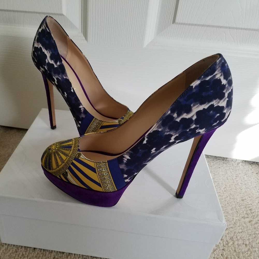 EMILIO PUCCI SATIN MUSCHIO SUEDE VIOLET HEELS SHOE